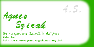 agnes szirak business card